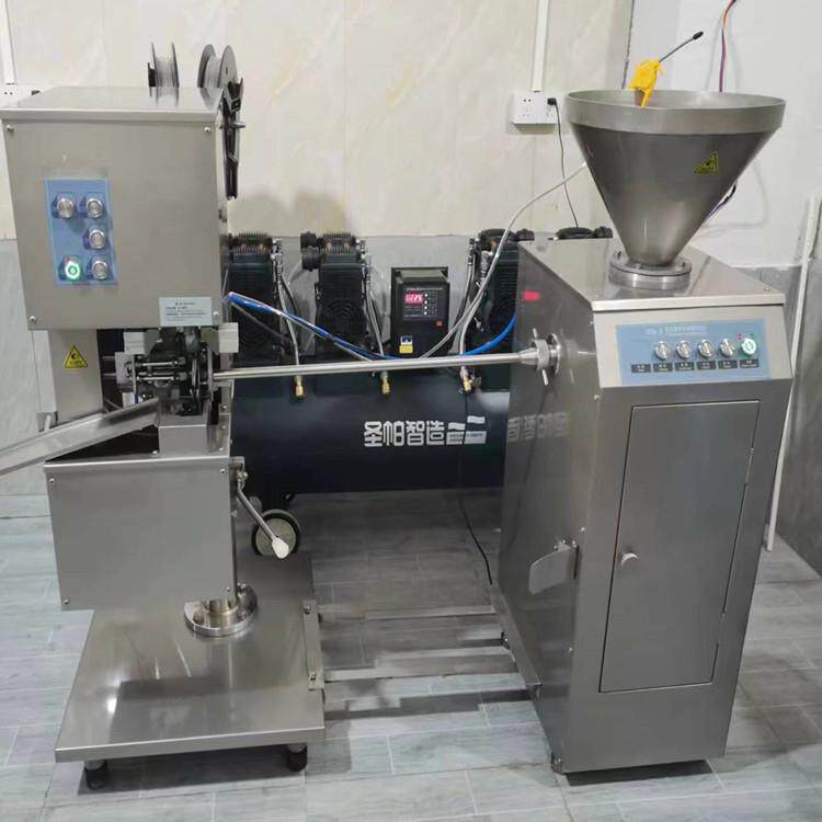 火腿肠灌装打卡一体机风干腊肠灌装机火腿肠自动封口灌装机