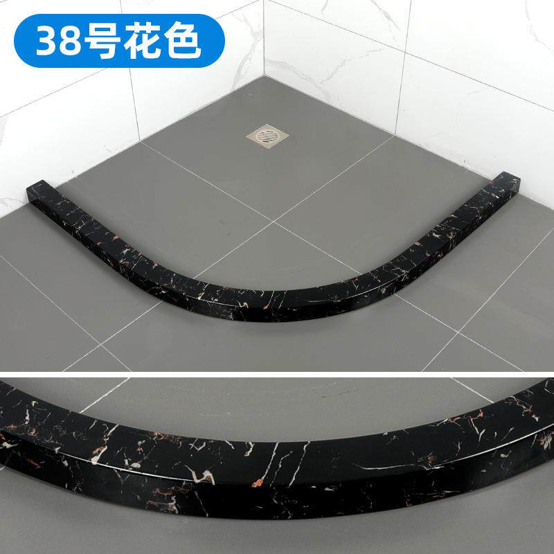 加P厚大220理石弧纹浴室淋浴挡水条卫生间扇形形防房水隔水条VC塑