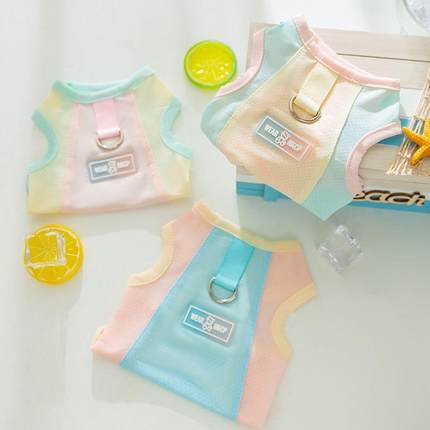 狗狗衣服无袖网纱薄款背心可牵引比熊泰迪博美小型幼犬夏季宠物衣
