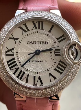 98新33mm18k白金卡地亚蓝气球系列WE902037自动机械女表正品