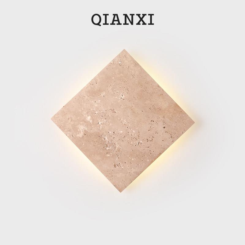 QIANXI壁灯墙灯卧室中式复古诧寂设计师风书房客厅玄关背景墙led