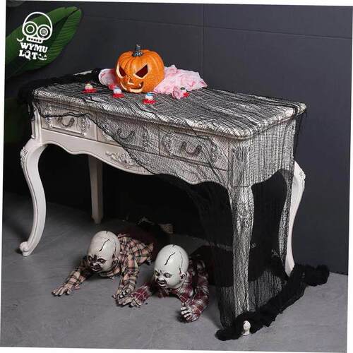 Halloween decoration black gauze blood handprint rag horror