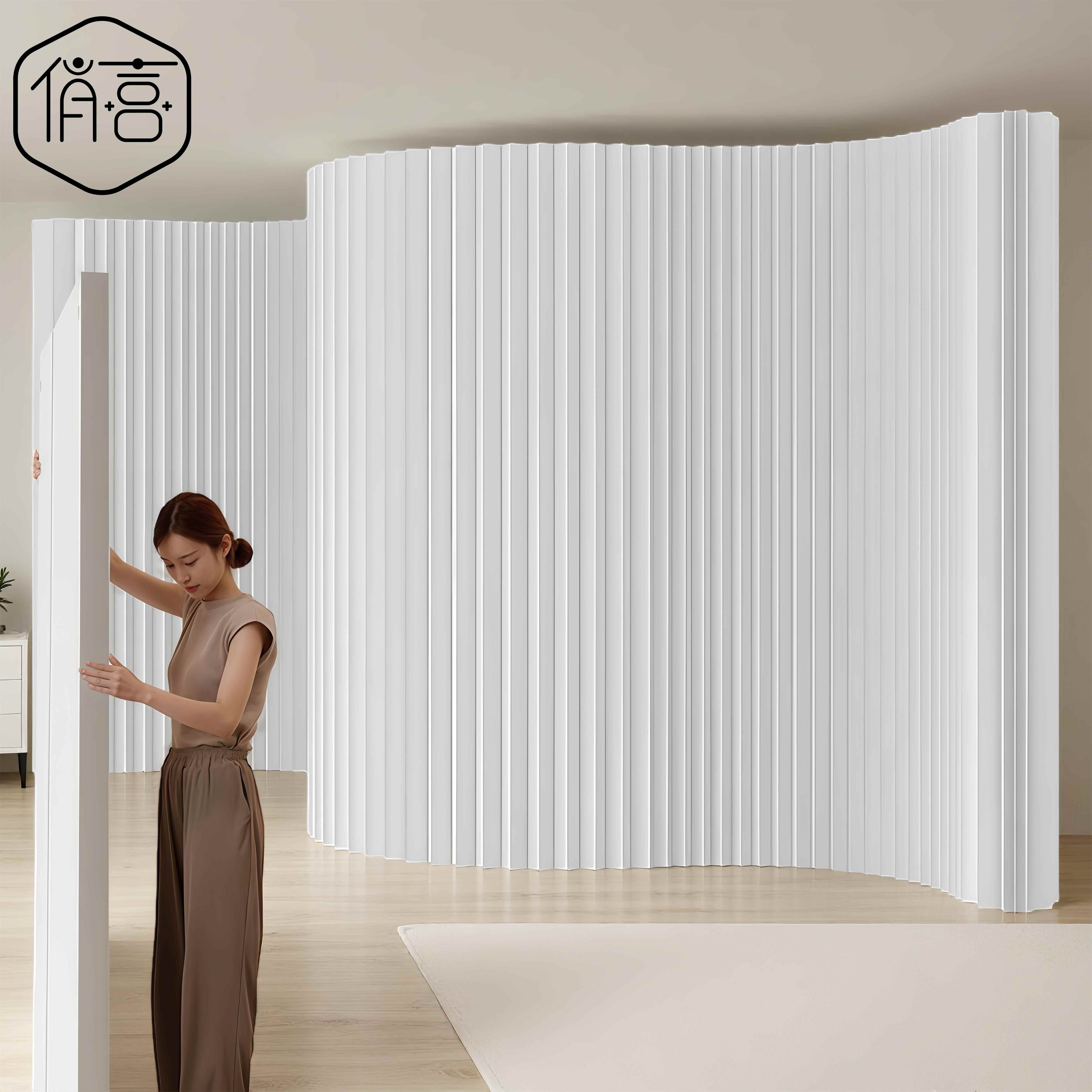 纸屏风隔断假墙办公室隔断隔板折叠挡板网红隔断墙客厅遮挡神器图片
