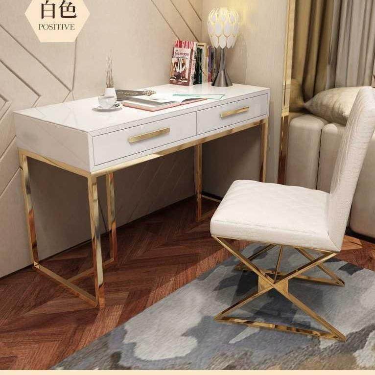 轻奢书桌后现代简约L-119书烤办组公书桌椅漆合钢书房桌不锈写字,住宅家具,电脑桌,淘宝优惠券,粉丝福利购,淘宝优惠卷