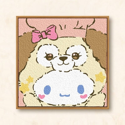 L儿童纸浆画diy材料包带框送工具手工卡通填色油彩画本成品礼物
