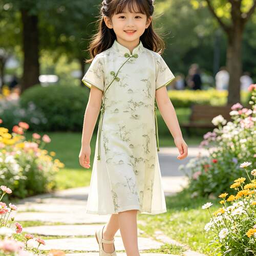 2026夏季新款儿童改良旗袍汉服奥黛洋装薄款透气女童中国风复古