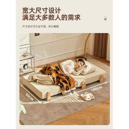f懒人可沙c发可躺睡折叠沙发床榻榻米豆腐块人类狗窝单人LRSF2422