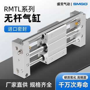 气动无杆气缸RMTL10 16 20 25 32 40长行程50~2000磁偶双导杆模组
