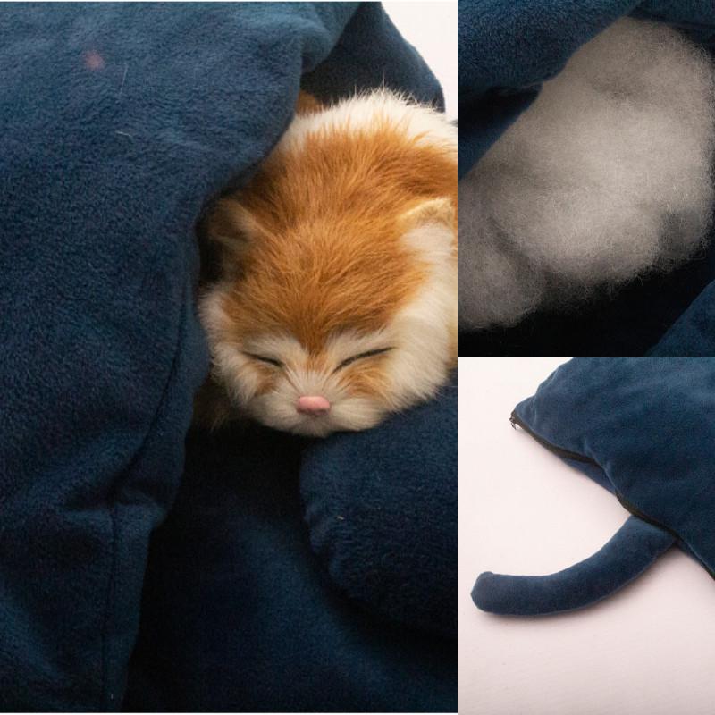 猫窝冬季保暖日式猫睡袋可拆洗保暖半封闭被窝宠物狗狗四季通用