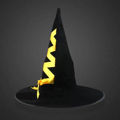 Halloween Witch Hat Golden Velvet Ribbon Witch Hat Adult