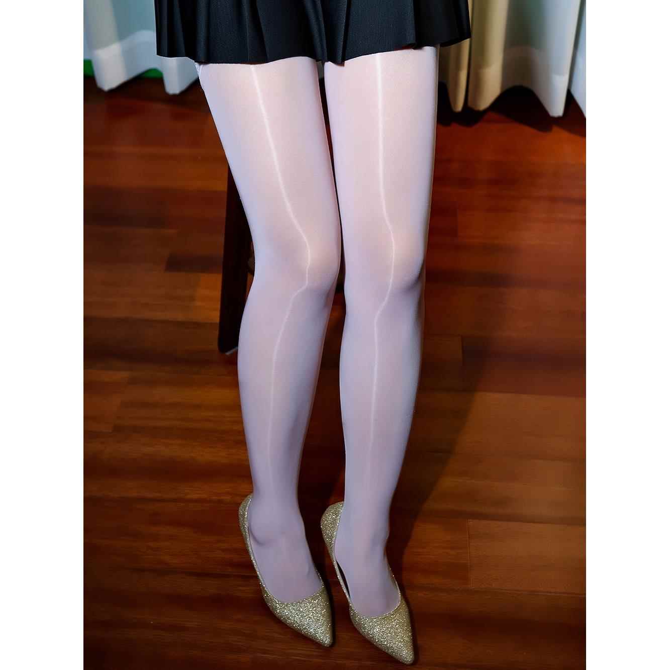 高密油亮反光光滑打底裤袜黑袜大码性感8D油光袜夏季透肤袜