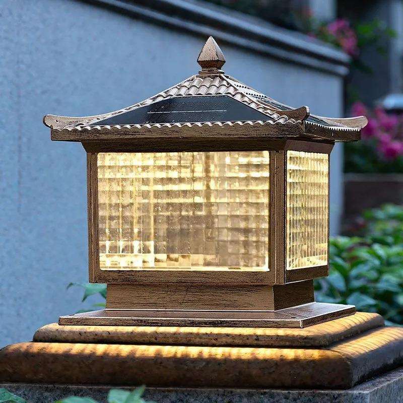 太阳能柱头灯户外防水别墅花园阳台外墙灯大门庭院柱子景观照明灯