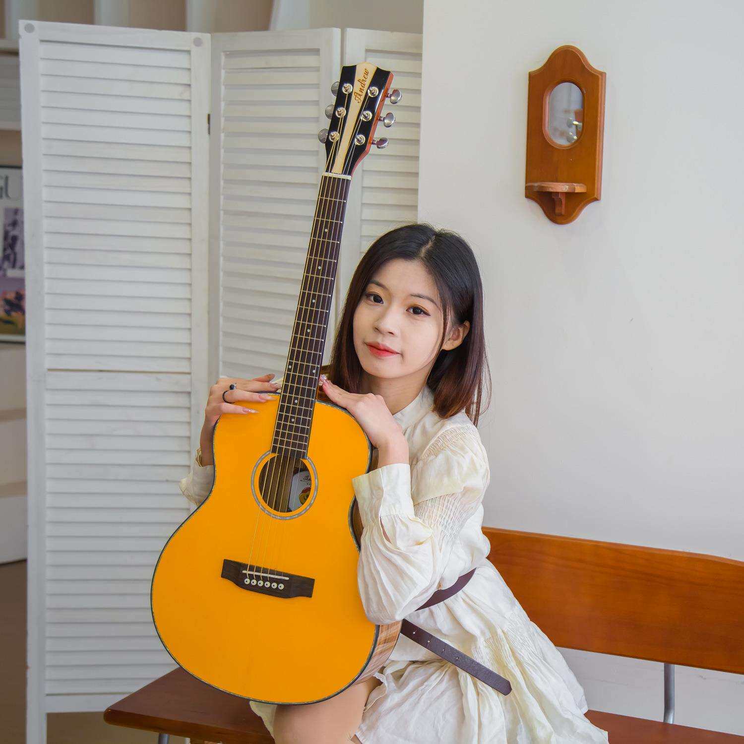 安德鲁36寸民谣单板吉他初学者男女生云杉面单guitar乐器AP-36