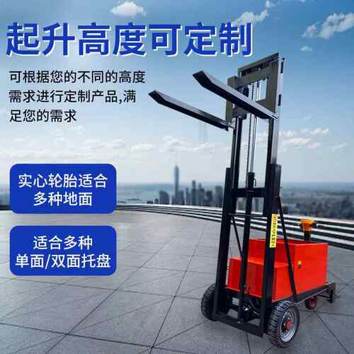 电动叉车站驾式三轮电动叉车液压小型升高车托盘堆垛车铲车现货