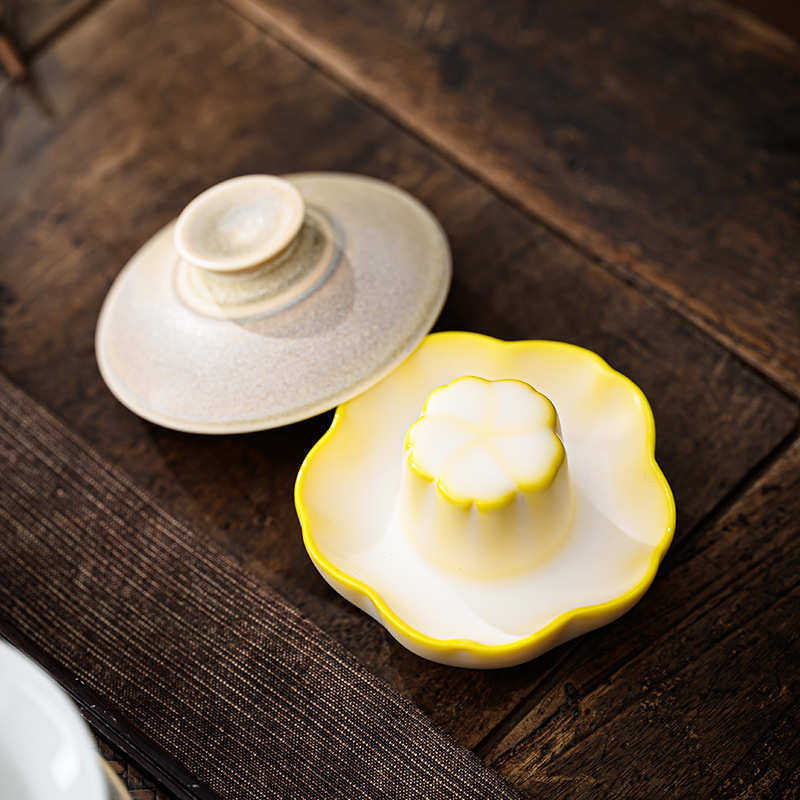 功夫茶具茶道配件猪油冻黄汝窑盖置茶壶盖架盖碗托架放置茶盘摆件,餐饮具,茶具礼盒,淘宝优惠券,粉丝福利购,淘宝优惠卷