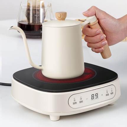 新品304不锈钢手冲壶 600ML 木手柄咖啡壶户外350ML带刻度线颜值