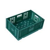折加超厚绿色塑料折叠筐市水果展店示储物收纳箱物流运输叠周DIO
