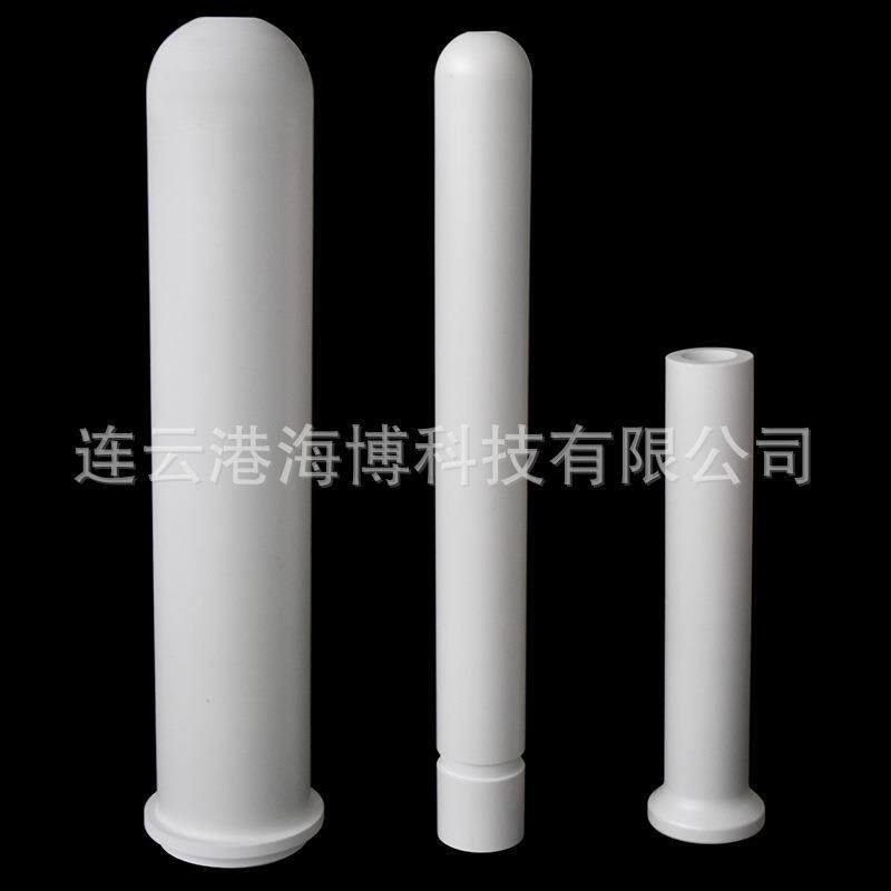 定 制Al2TiO5保护管 陶瓷套管 带法兰钛酸铝陶瓷升液管 铝液铸造