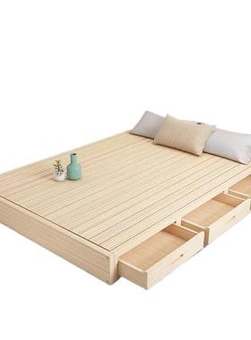 实木榻榻酒米5落护脊33715护腰1米店床无靠背1.2日式现代简约1.地