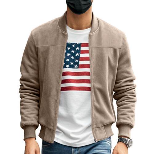 I 37073 Suede Velvet Solid Color Jacket 麂皮绒纯色夹克