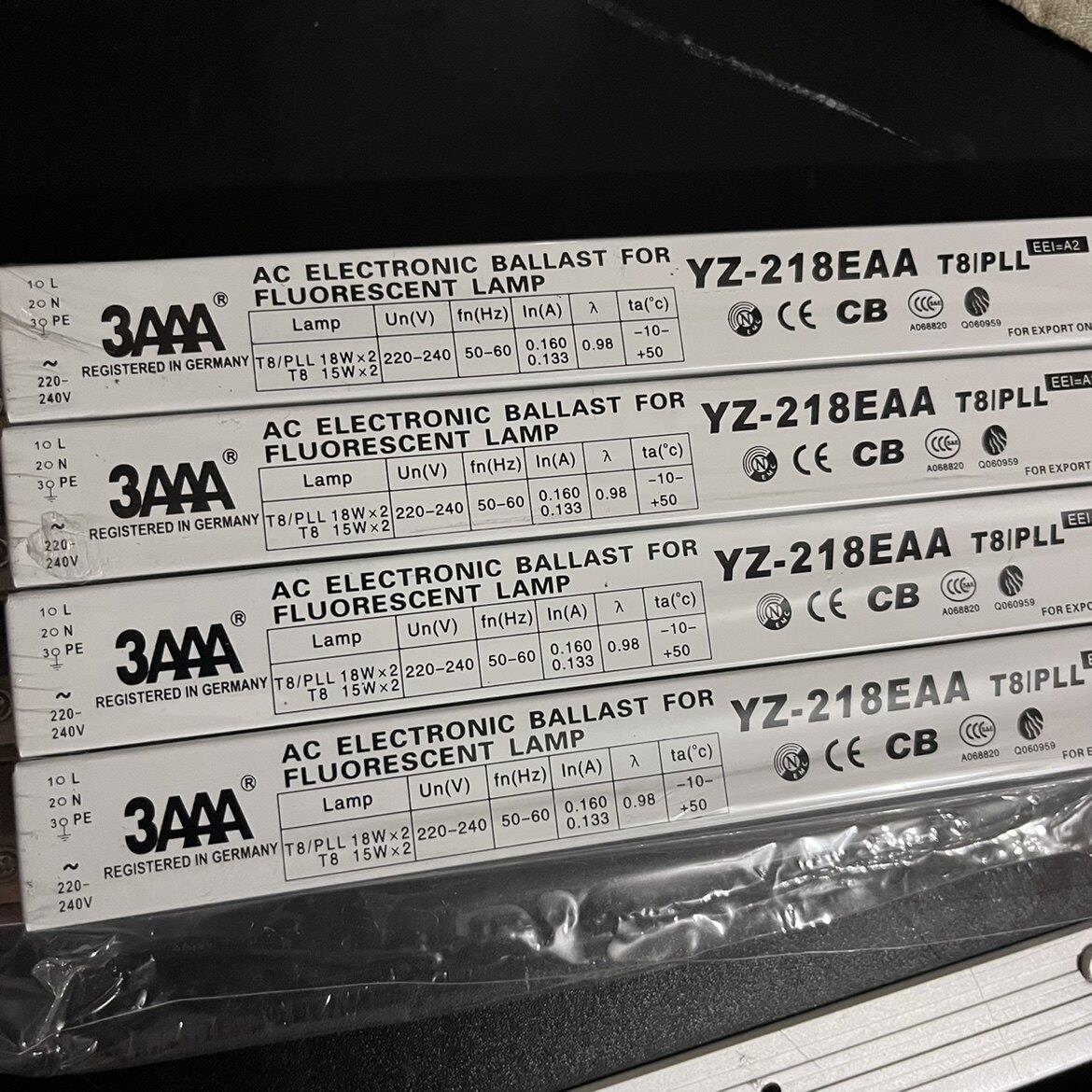 3AAA电子镇流器荧光灯管整流器YZ-218EAA一拖二2x18W对色灯可用