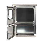 201不锈钢上下门光伏箱室外防雨防水电表箱