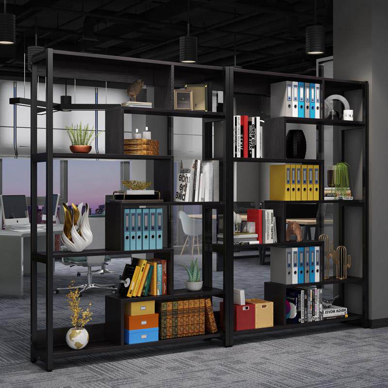 办公屏风隔断铁艺落地置物架玄关书柜架客厅架子现代简约展示架