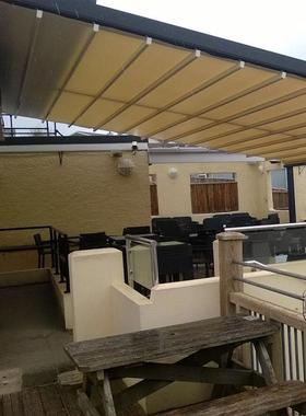 电动折叠遮阳KRA蓬式凉亭户外阳式房折叠防雨中光铝合金折叠中凉