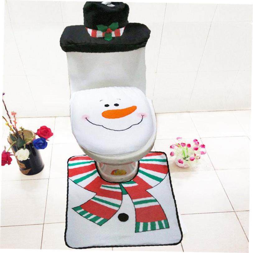 Christmas Decorations for Home Bathroom Toilet Seat Cover