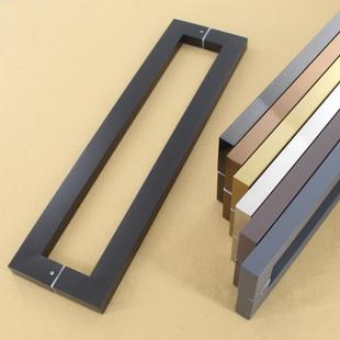 玻璃门大拉手方管香槟金办公室无框推拉门拉手玫瑰黑钛金木门把手