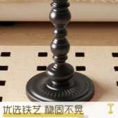 美式 复古客厅边几沙发边柜轻奢小茶几创意床头柜置物架黑色小圆桌