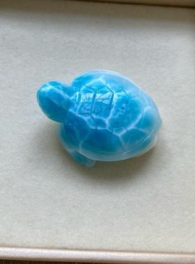 海纹石小海龟吊坠拉利玛龙龟项坠锁骨链坠挂件规格40.2*33.4*16.3