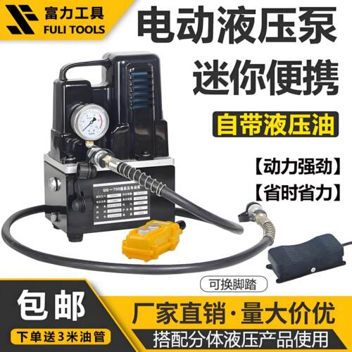 玉环电动液压帮浦220v可携式迷你泵站CTE2-25BS/QQ-700锂电高压油