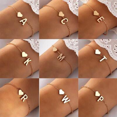 欧美26个英文字母手錬手镯 26 English alphabet bracelet women