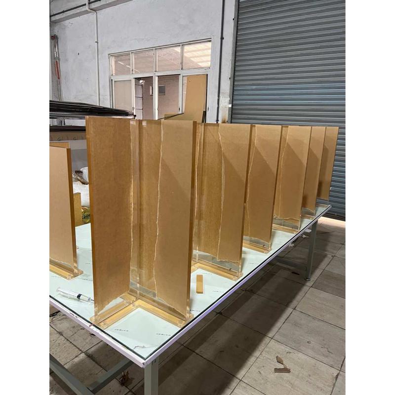 高透亚克力桌脚腿支架悬浮餐桌支架桌腿加工尺寸T型 一字型20mm40