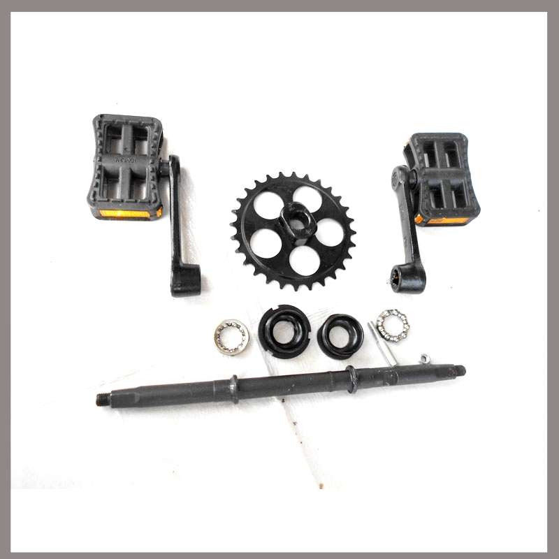 自行车加长中轴电动车轴承滚珠电瓶车牙盘单车脚踏曲柄链轮齿盘