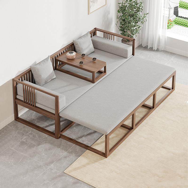 新中式罗汉床茶桌椅组合推拉式客厅家俱全实木宋代美学家俱茶室