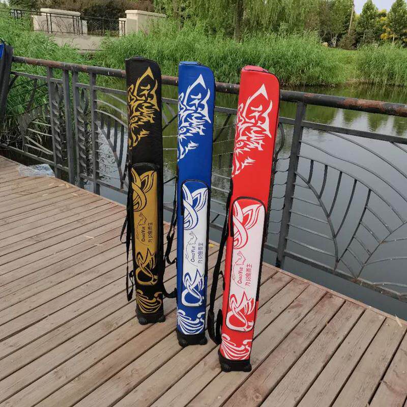 pu双层大容量鱼竿包钓鱼便携手提伞包背带渔具收纳包渔具垂钓用品