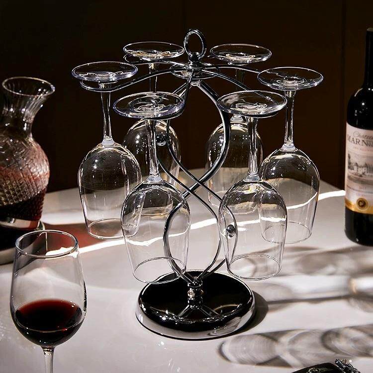 倒挂红酒杯架子铁质挂杯架铁艺创意框鸡尾酒架支架电镀创意收纳
