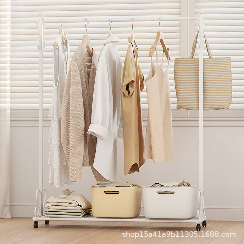 衣帽架落地卧室现代简约北欧室内挂衣服架子家用单杆式阳台晾衣架