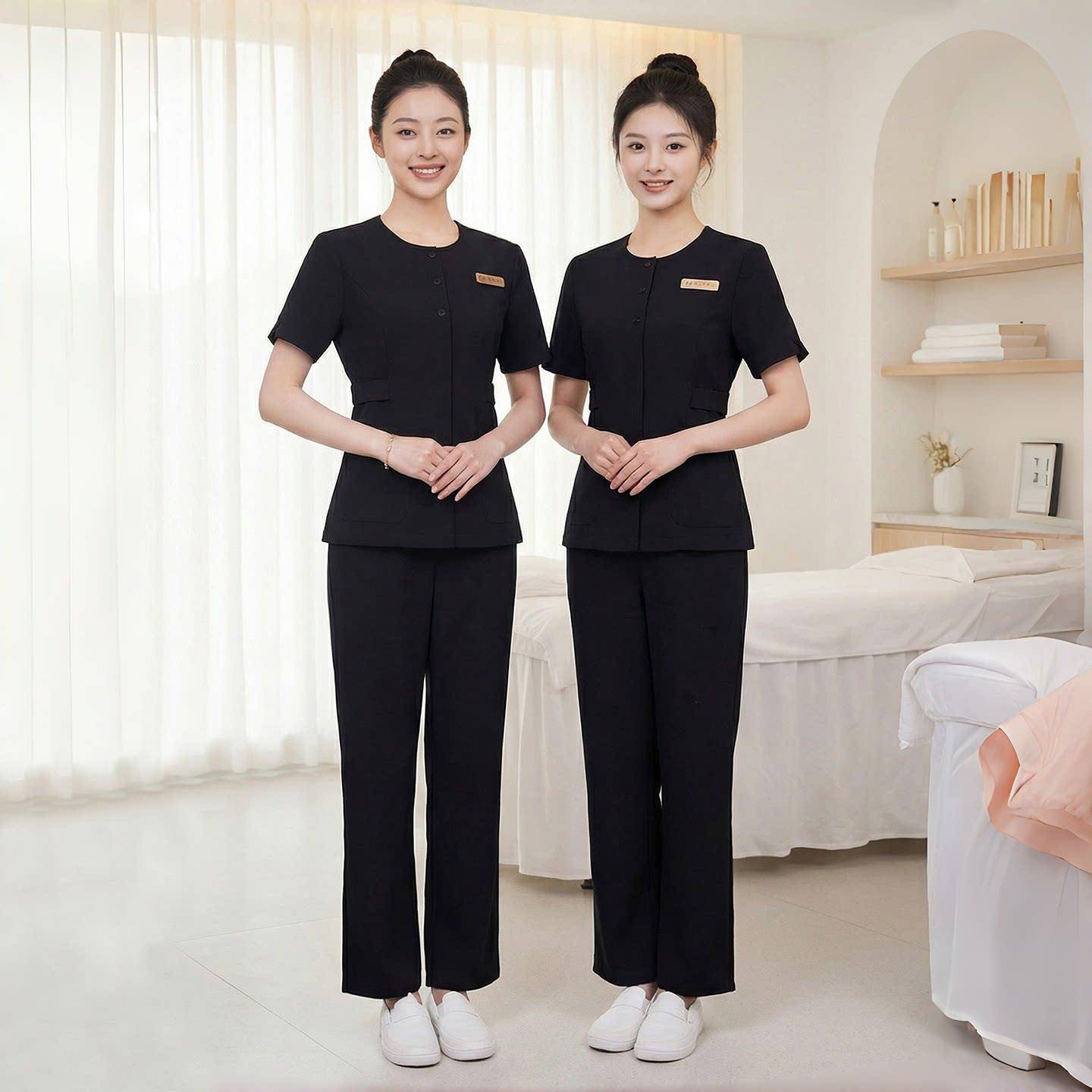 美容师工作服女高端美容院皮肤管理师夏季套装气质职业医美工作服