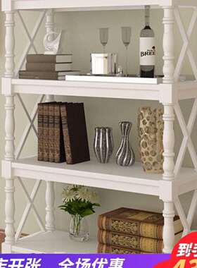 式木书架客厅落地欧式书柜LOO家多层置物美架儿实童收纳小隔用断