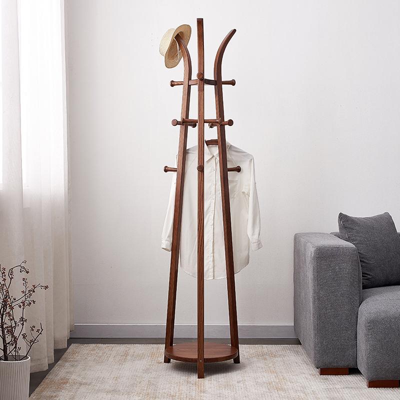 实木衣帽架挂衣架落地卧室客厅门口新中式置物架家用转角房间拐角