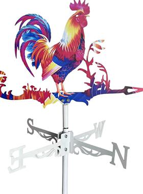 新品彩色公鸡风向标旋转铁艺公鸡户外庭院花园装饰金属工艺品