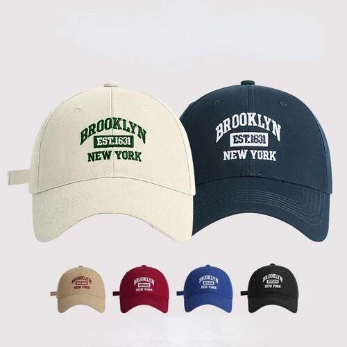 Letter Embroidered Baseball Cap Women Hard Top Big Brim Cap