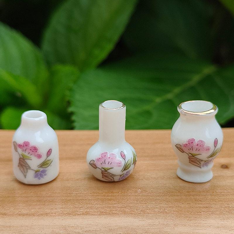 迷你陶瓷指尖花1:12娃娃屋过家家玩具微缩场景摆件创意礼品