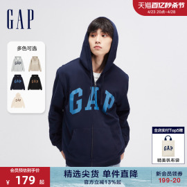 Gap男女同款春季2024LOGO美式复古软卫衣情侣连帽外套892182