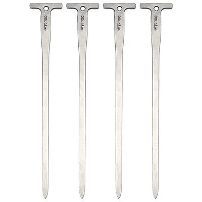 4Pcs 12cm Tent Ground Stakes with Hole Metal Tent Pegs
