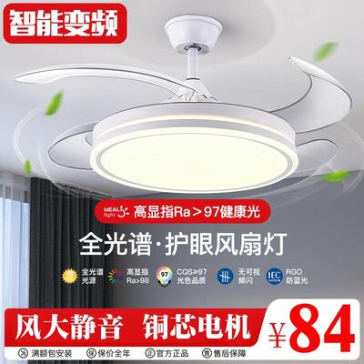 隐形风扇灯吊扇灯电扇家用餐厅客厅2025新款一体现代简约吸顶吊灯