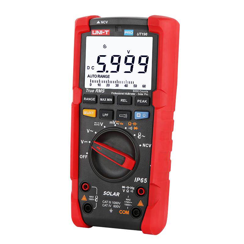优利德工业品UT196数字光伏万用表交直流1500V电压表自动量程防烧
